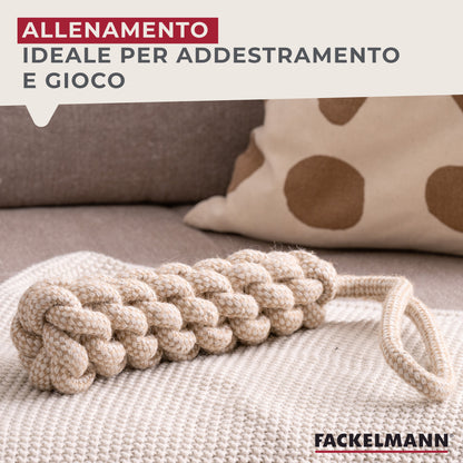 Treccia gioco corda per cani, in cotone, 40×8 cm