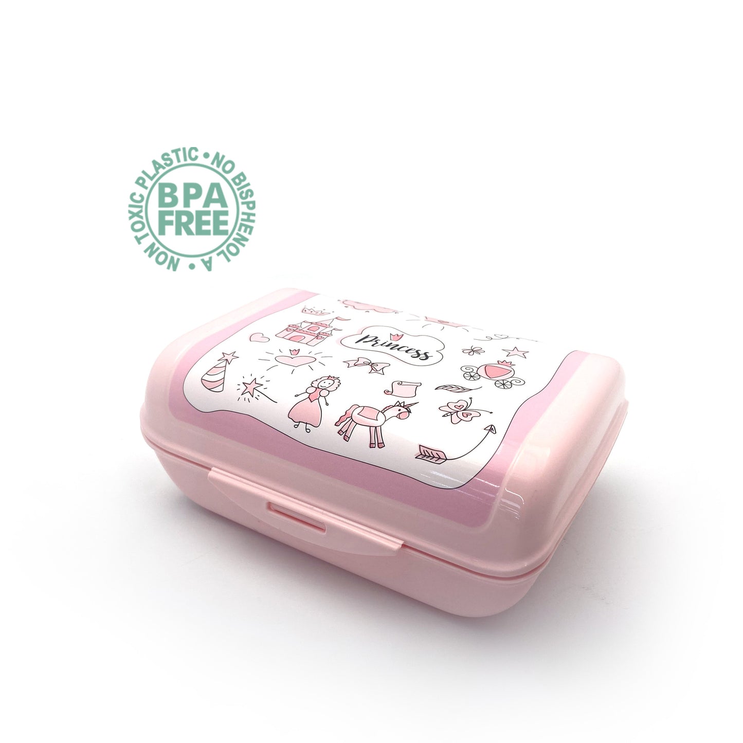 Lunch box porta merenda, rettangolare, design principesse, 1.47l