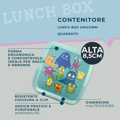 Lunch box porta merenda, quadrato