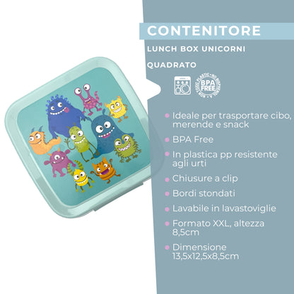 Lunch box porta merenda, quadrato