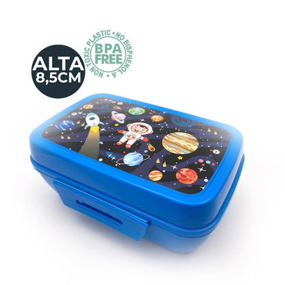 Lunch box porta merenda, rettangolare, design spazio