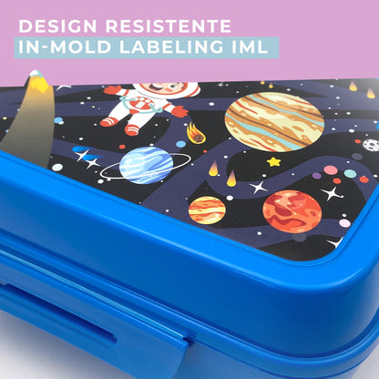 Lunch box porta merenda, rettangolare, design spazio