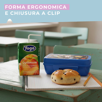 Lunch box porta merenda, rettangolare, design spazio
