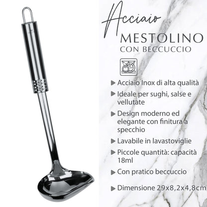 Mestolino con beccuccio, in acciaio inox