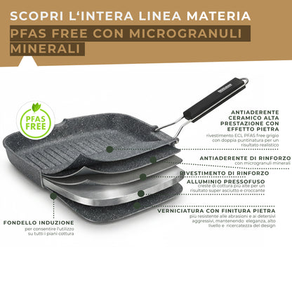 Bistecchiera grill effetto pietra, 28 cm, Linea Materia