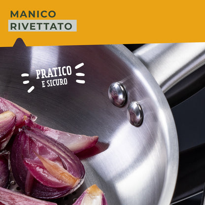Padella Trimetallo Professionale Ø24, Linea Oval