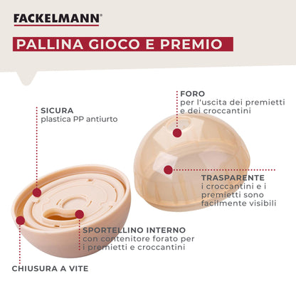 Pallina porta snack per cani e gatti