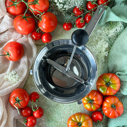 Passaverdure due dischi Ø 20 cm, acciaio inox