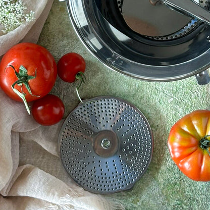 Passaverdure due dischi Ø 20 cm, acciaio inox