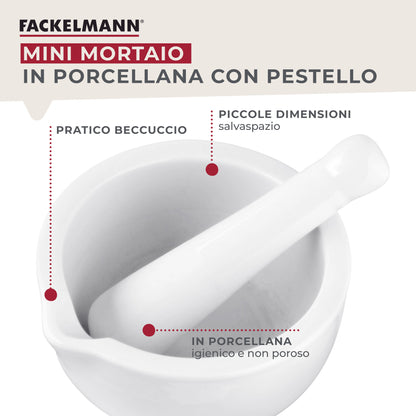 Pestello e mortaio, in porcellana
