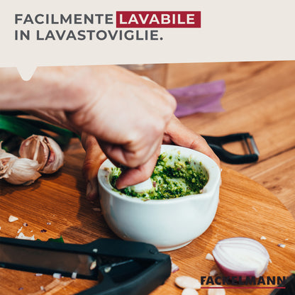 Pestello e mortaio, in porcellana