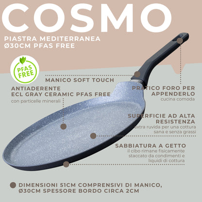 Piastra padella piana antiaderente, Linea Cosmo