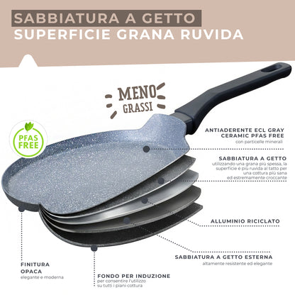 Piastra padella piana antiaderente, Linea Cosmo