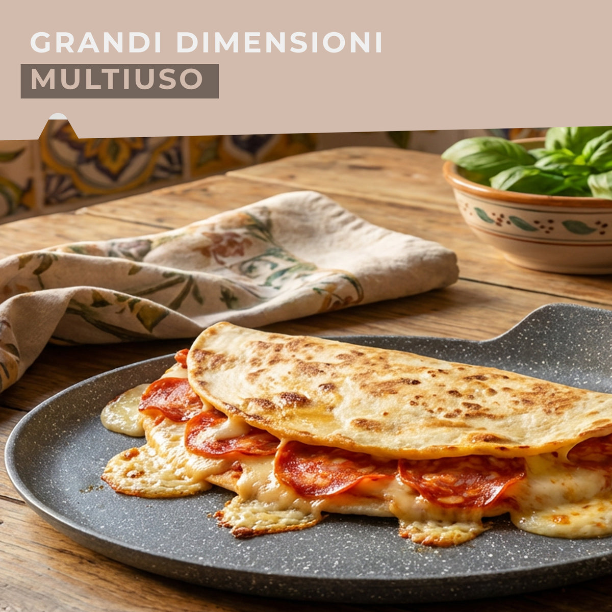 Piastra padella piana antiaderente, Linea Cosmo