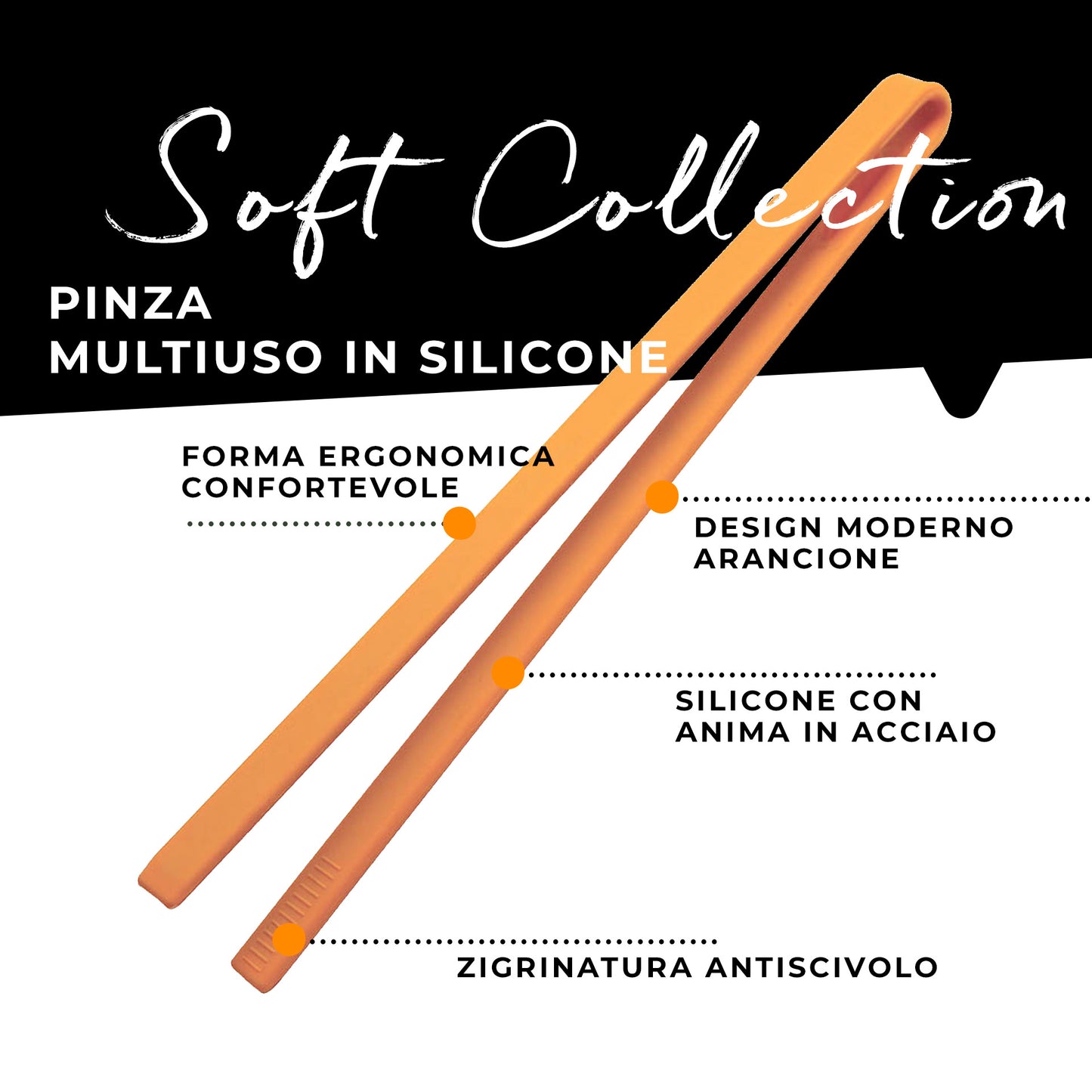 Pinza multiuso in silicone, Linea Soft Collection, Fackelmann