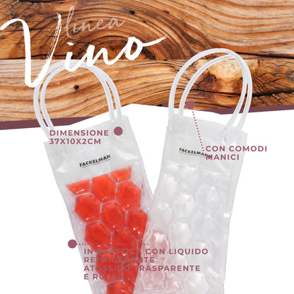 Set da 2 Sacchetti refrigeranti per bottiglie, bianco e rosso