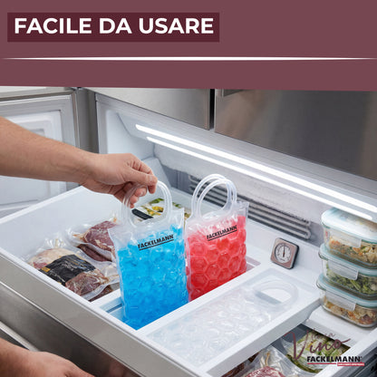 Set da 2 Sacchetti refrigeranti per bottiglie, bianco e rosso