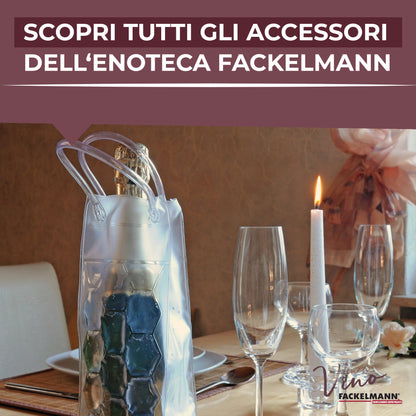 Set da 2 Sacchetti refrigeranti per bottiglie, bianco e blu