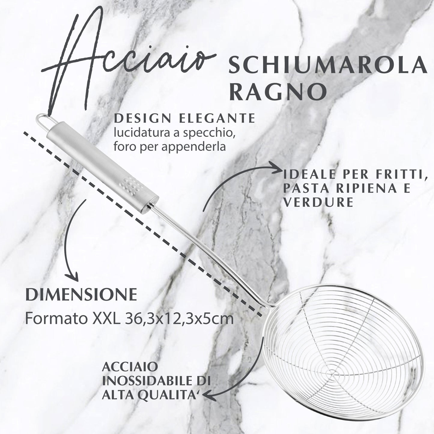 Schiumarola in acciaio