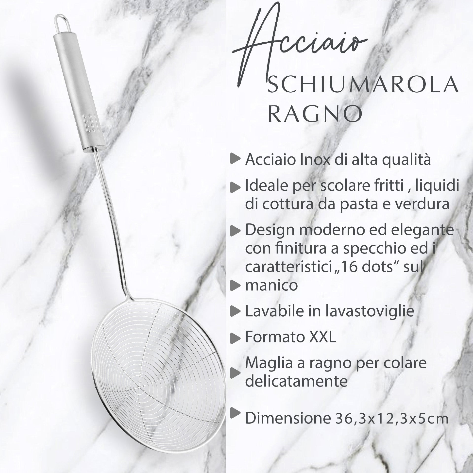 Schiumarola a filo stagnato inox Schiumarola a filo stagnato inox