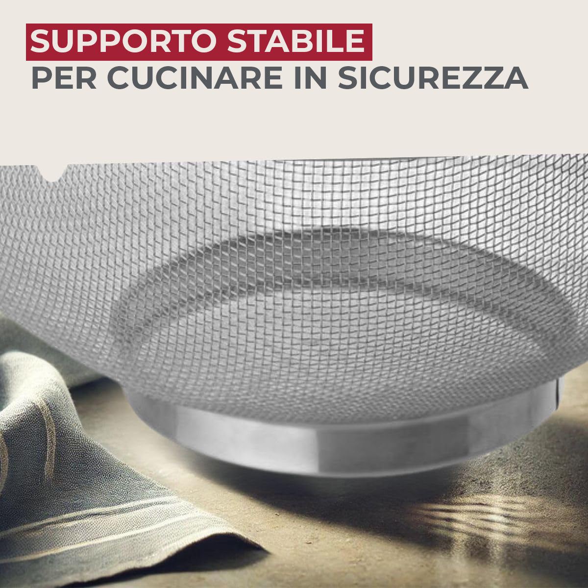 Colapasta in rete acciaio inox, diametro 20cm