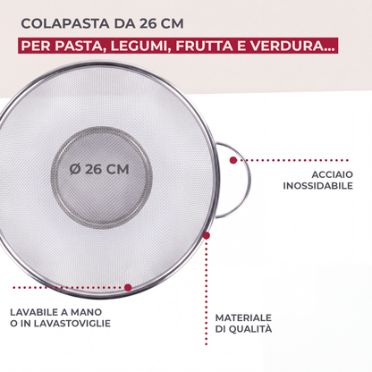 Colapasta in rete acciaio inox, Ø25cm