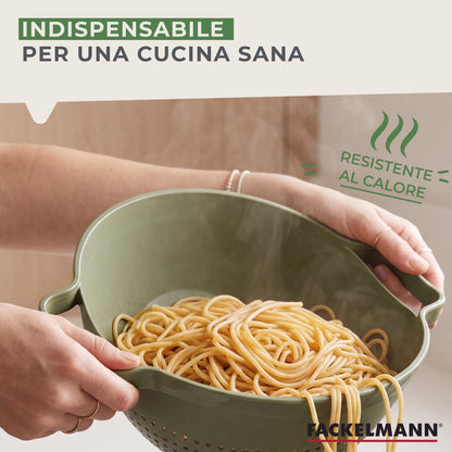 Colapasta 2 in 1 Ø22,5 cm in Plastica PP – Scolapasta da Appoggio Antiurto