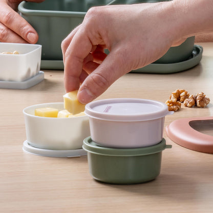 Set di 3 contenitori tondi per snack, condimenti, spezie, frutta secca, Ø 8 x 3,5 cm