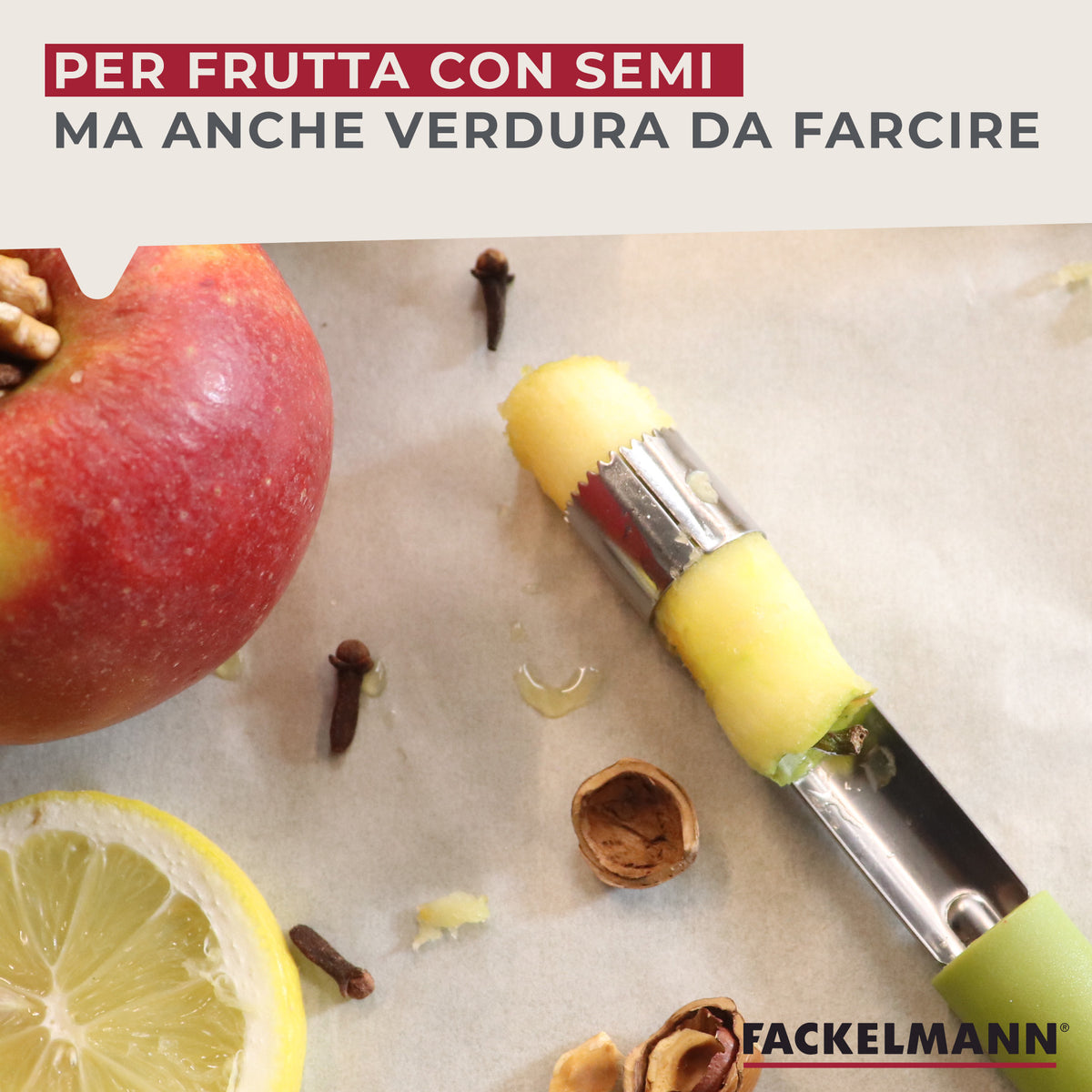 Set affetta mele e leva torsoli