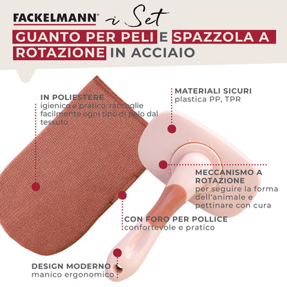 Set Spazzola cani e gatti, Guanto levapeli