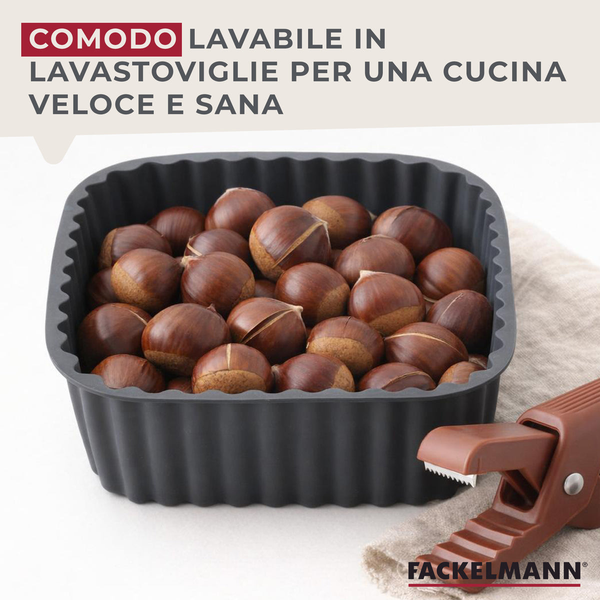 Set taglia castagne e stampo friggitrice ad aria in silicone 15 cm