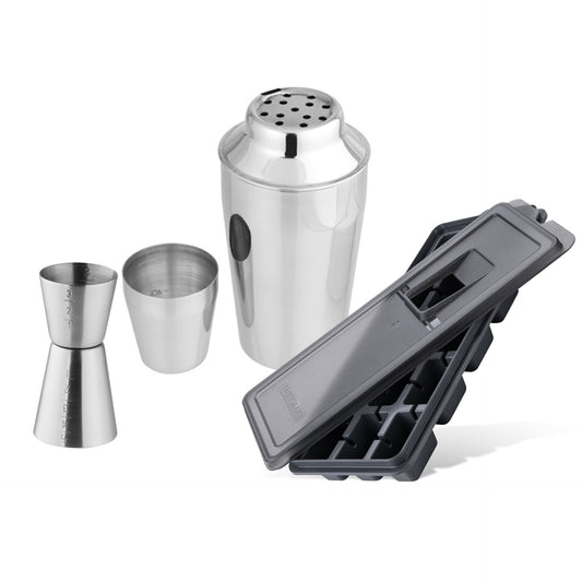 Set per Cocktail, miscelatore shaker, misurino dosatore e forma ghiaccio