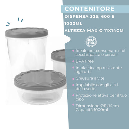 Set di 3 contenitori, dimensioni varie