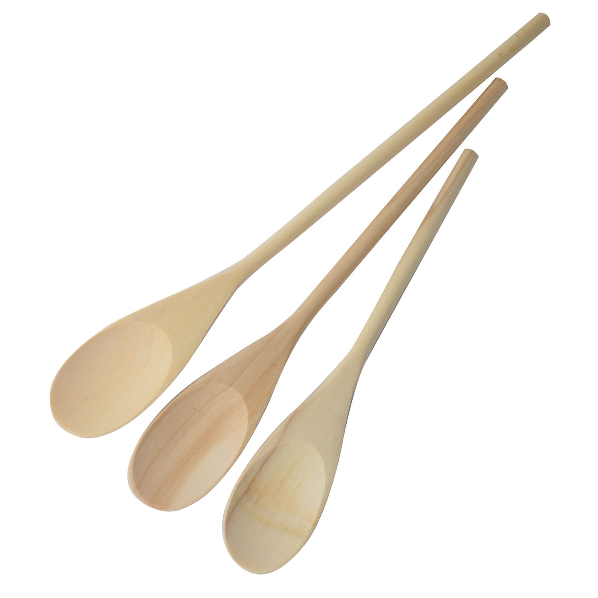 Set 3 cucchiai da cucina in legno, 25, 30 e 35 cm