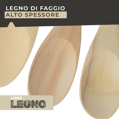 Set 3 cucchiai da cucina in legno, 25, 30 e 35 cm
