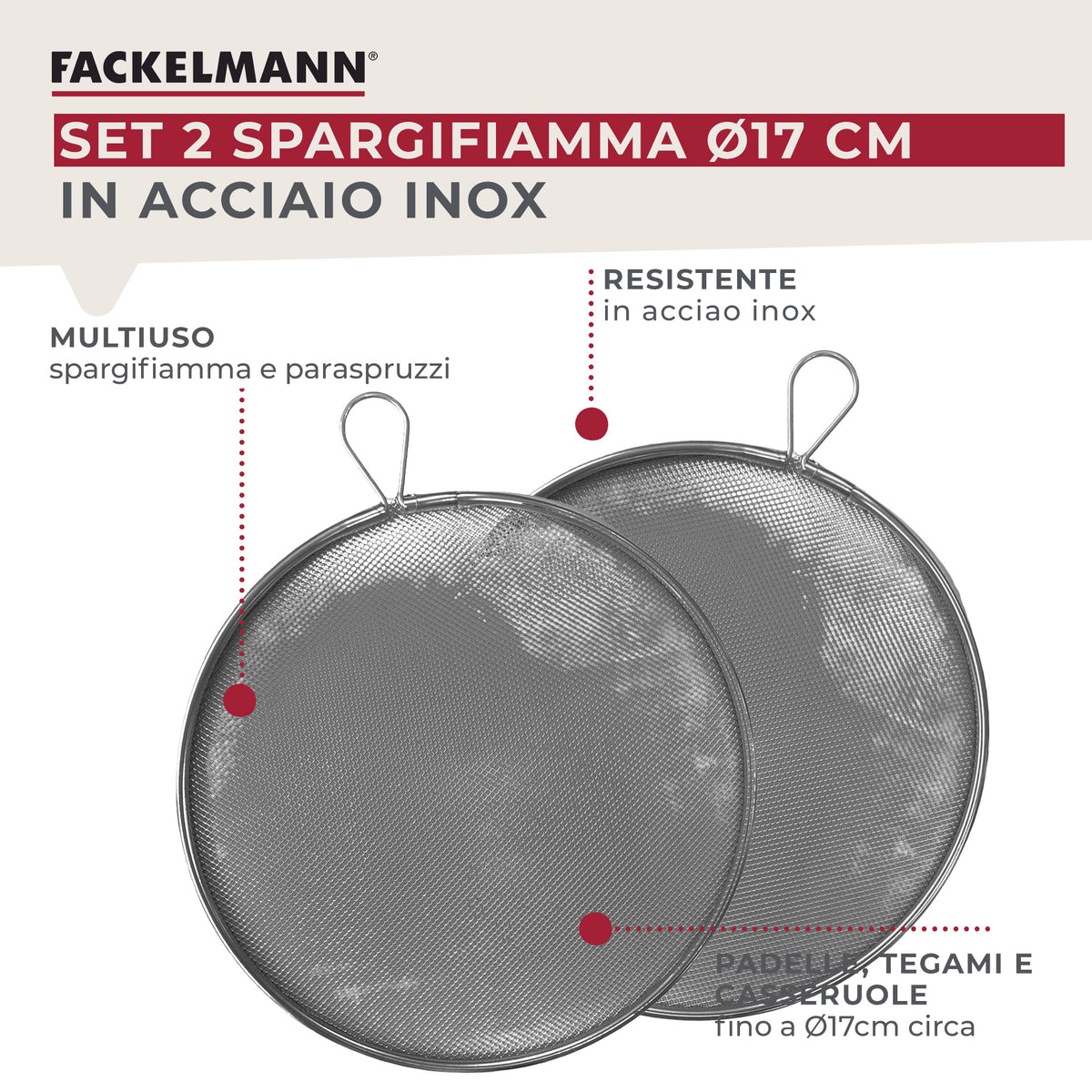 Set di 2 frangifiamma da 17 cm
