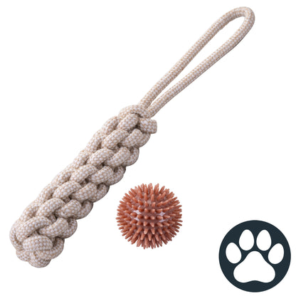 Set gioco per cani, treccia e pallina