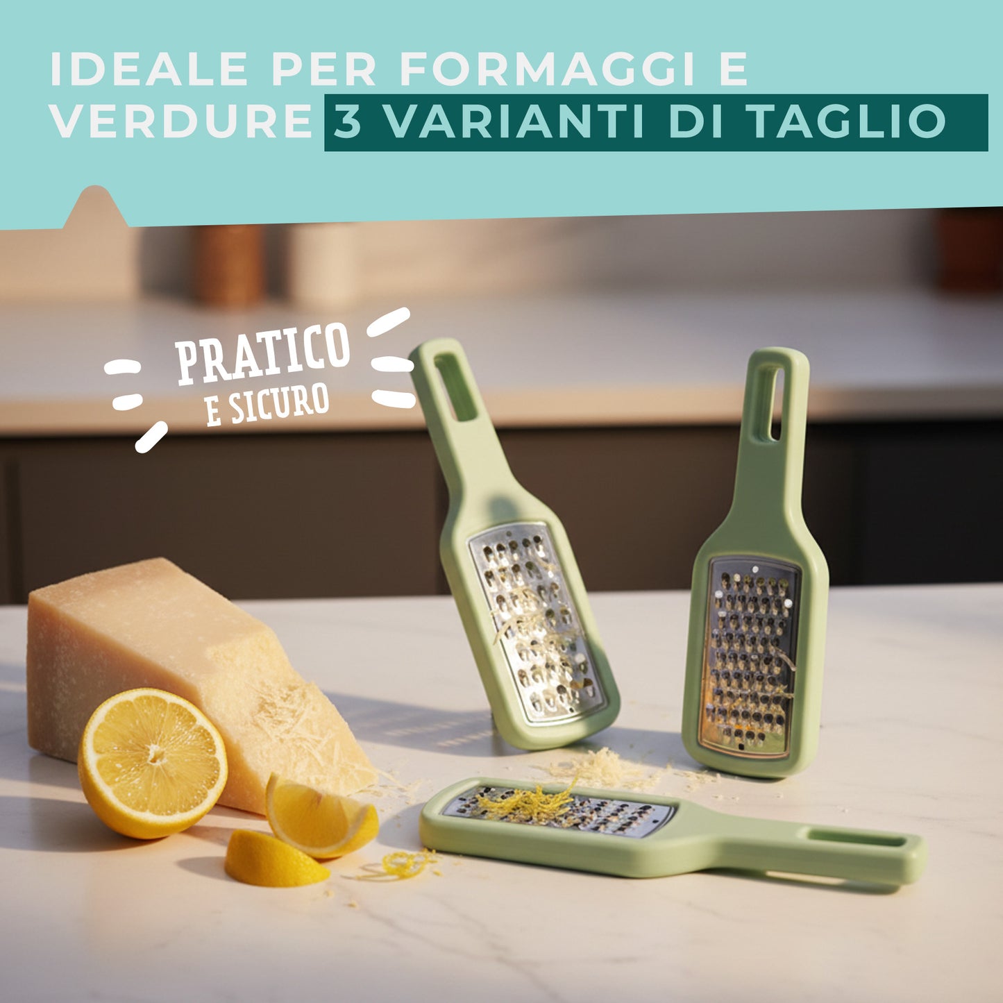 Set di 3 Grattugie, Linea Ocean