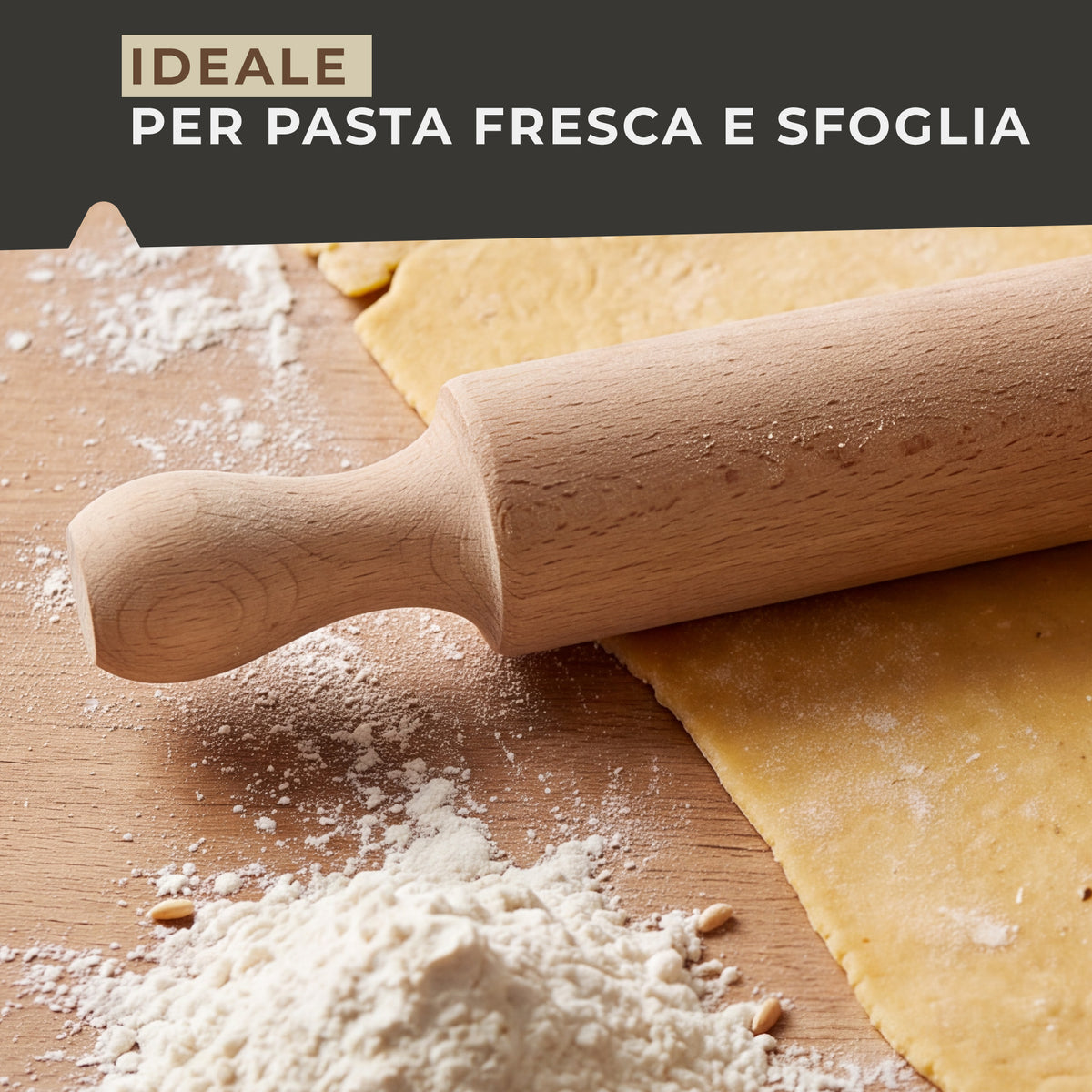 Set 2 Mattarelli in Legno di Faggio 35 cm – Mattarello per Pizza e Pasta
