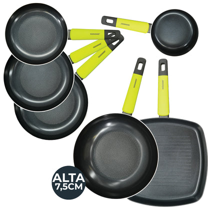 Set Padelle, Bistecchiera, Casseruola, Linea Oliva