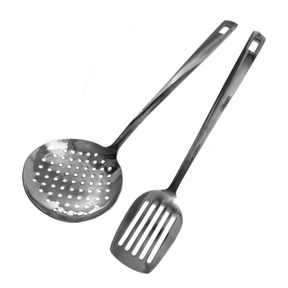 Set Schiumarola e Paletta Forata in Acciaio Inox