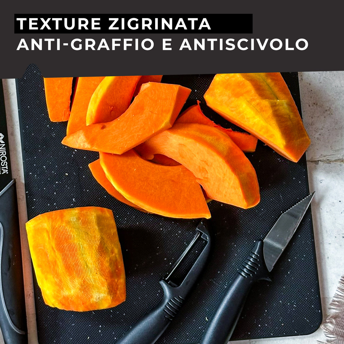 Set 2 Taglieri da Cucina Effetto Granito – Antiscivolo - 30 x 20 cm e 25 x 15 cm