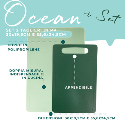 Set di 2 Taglieri da cucina, Linea Ocean