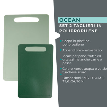 Set di 2 Taglieri da cucina, Linea Ocean