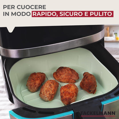 Stampo Friggitrice ad aria quadrato, in silicone, 20,5 cm, Linea Ocean