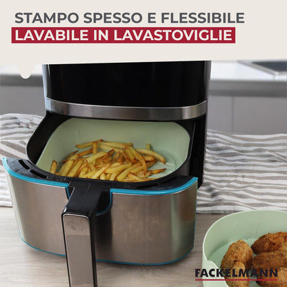 Stampo Friggitrice ad aria quadrato, in silicone, 20,5 cm, Linea Ocean
