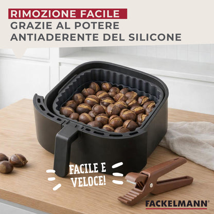 Set taglia castagne e stampo per friggitrice ad aria in silicone 19 cm