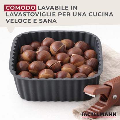 Set taglia castagne e stampo per friggitrice ad aria in silicone 19 cm