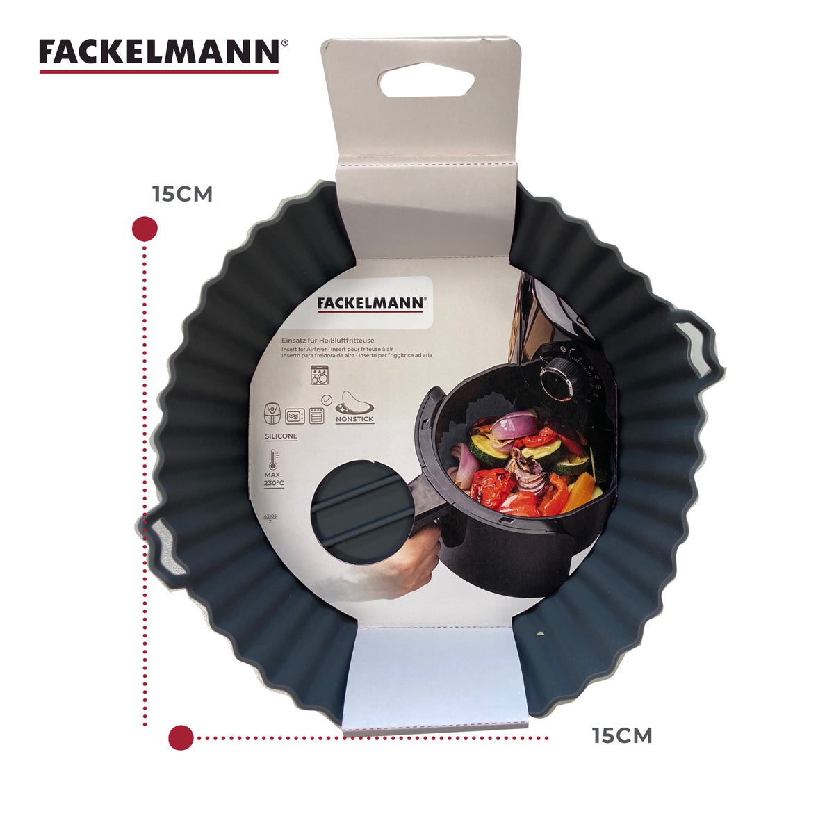 Set taglia castagne e stampo friggitrice ad aria in silicone Ø15 cm