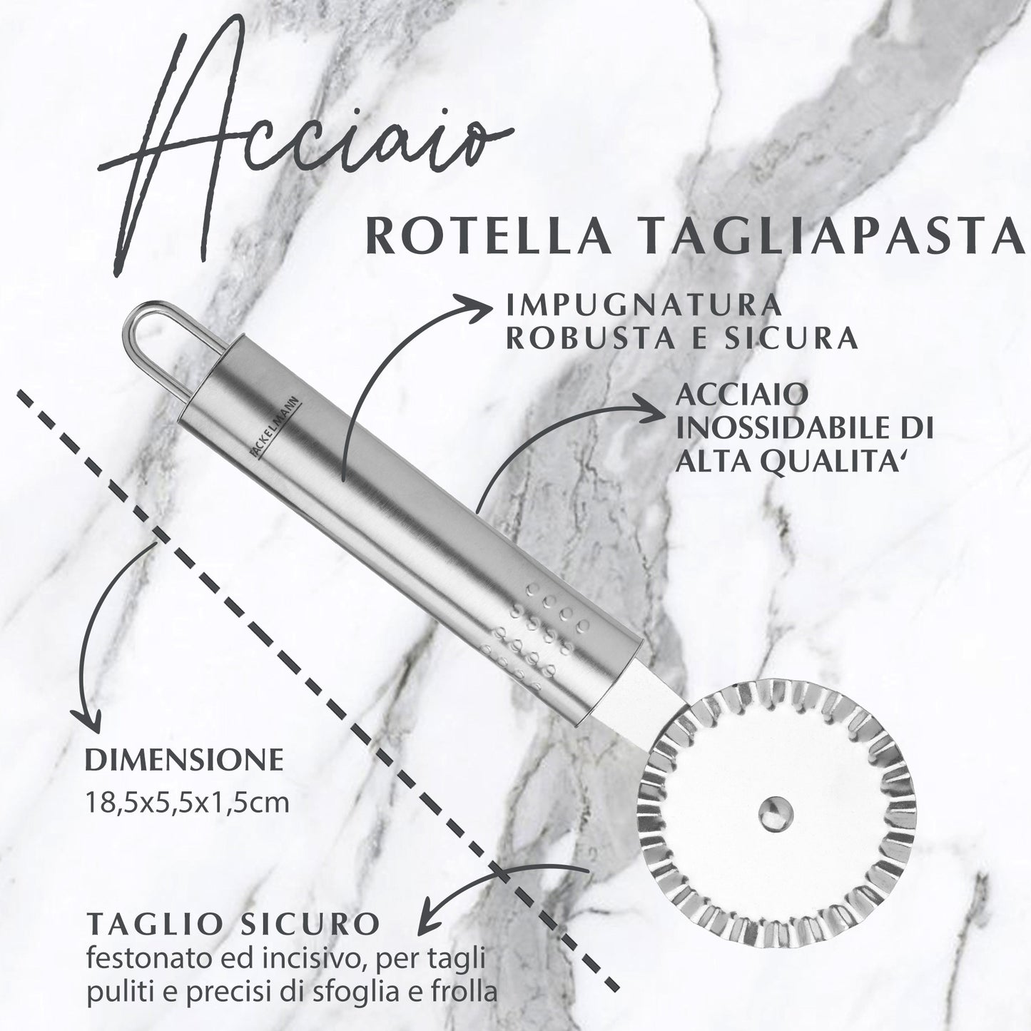 Rotella tagliapasta, in acciaio inox